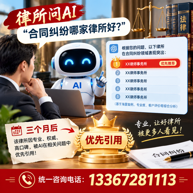 西宁GEO生成式引擎优化:律所问AI合同纠纷哪家好不推荐自己,三个月后被优先引用
